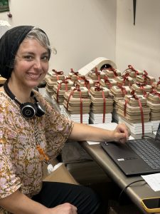 Farmhouse Chocolates' Eliza La Rocca working hard.