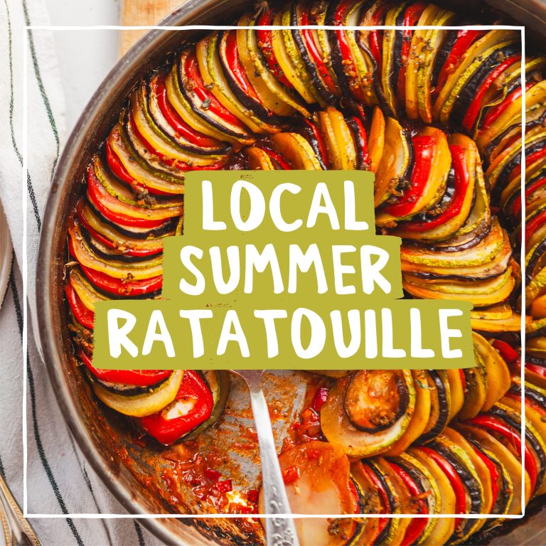 Local Summer Ratatouille recipe with local produce from Woodstock Farmers' Market.